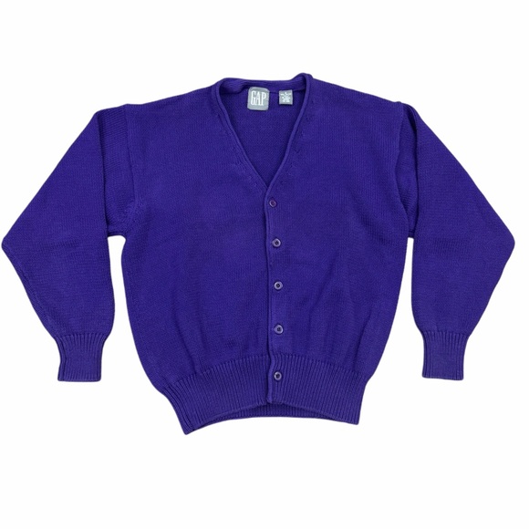 GAP Other - Vintage 90s GAP Purple Cotton Cardigan Sweater Minimalist Classic S